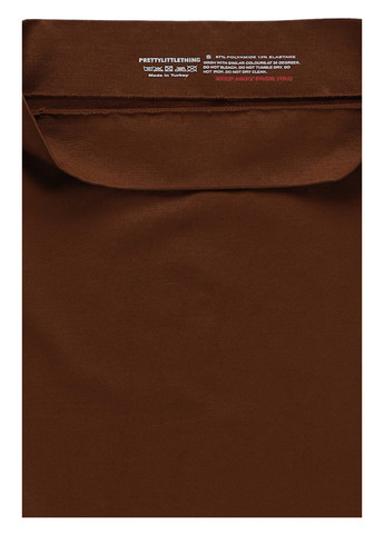 Коричневая кэжуал однотонная юбка PrettyLittleThing карандаш