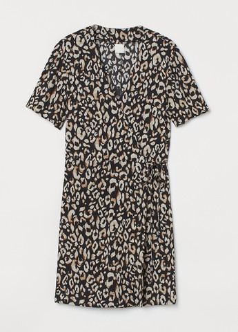Женское летнее Платье на запах H&M тигровый
