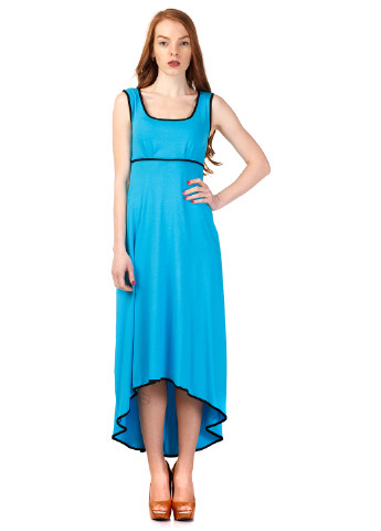 Голубое кэжуал платье Leya однотонное