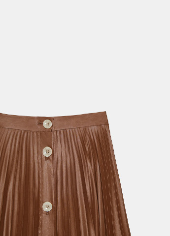Коричневая кэжуал однотонная юбка Zara