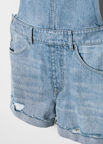 Комбінезон H&M комбінезон-шорти однотонний блакитний джинсовий бавовна