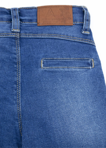 Синие демисезонные джинсы для девочек зауженные синие с кокеткой 11-15 Altun