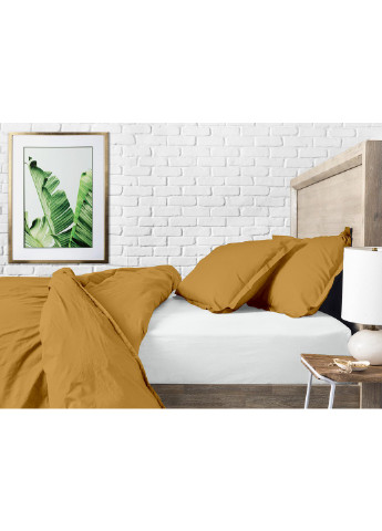 Комплект євро постільної білизни RANFORS MUSTARD SNOWFLAKES GREY White (2 наволочки 50х70 у подарунок) Cosas (251281533)