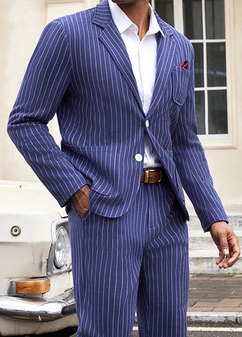 Темно-синій демісезонний костюм (піджак, штани) брючний SHEIN