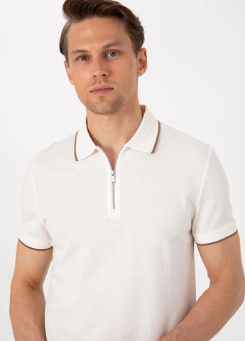 Молочная футболка-поло для мужчин Pierre Cardin однотонная