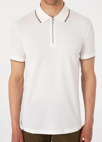 Молочная футболка-поло для мужчин Pierre Cardin однотонная