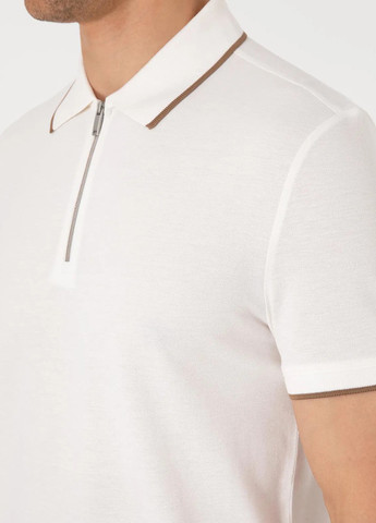 Молочная футболка-поло для мужчин Pierre Cardin однотонная