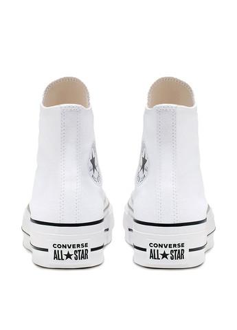 Белые кеды Converse CHUCK TAYLOR ALL STAR LIFT PLATFORM CANVAS с логотипом, с белой подошвой, люверсы
