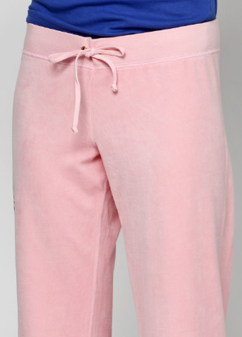 Бледно-розовые спортивные демисезонные клеш брюки Juicy Couture
