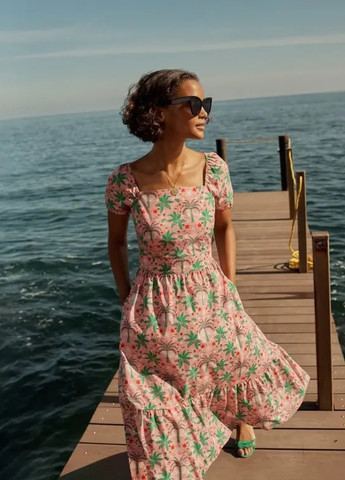 Рожева кежуал сукня кльош Boden з малюнком