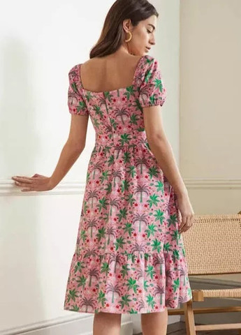 Рожева кежуал сукня кльош Boden з малюнком