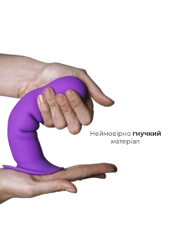 Ділдо з присоскою Hitsens 3 Purple, відмінно для страпону, діаметр 4,1см, довжина 18,2см Adrien Lastic (254152212)