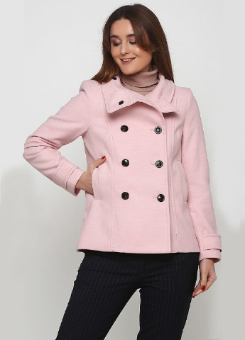Светло-розовое Кэжуал пальто двубортное H&M однотонное