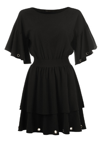 Черное кэжуал платье с юбкой-солнце LOVE REPUBLIC
