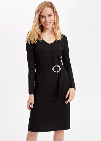 Черное кэжуал платье DeFacto однотонное