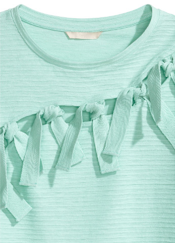 Мятное кэжуал платье платье-футболка H&M фактурное