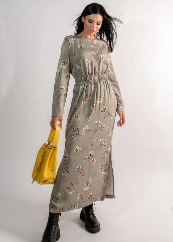 Оливковое (хаки) кэжуал платье аделия пл 1821 хаки принт Ри Мари однотонное