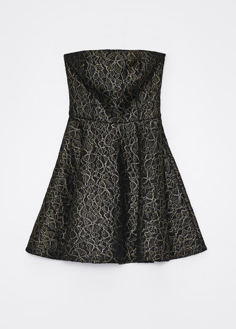 Чорна кежуал сукня кльош Mohito з квітковим принтом