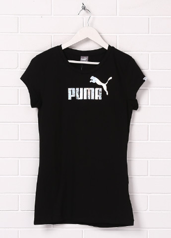 Чорна демісезонна футболка з коротким рукавом Puma