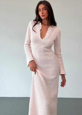 Светло-розовое кэжуал платье платье-свитер SHEIN однотонное