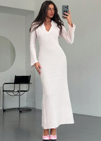 Светло-розовое кэжуал платье платье-свитер SHEIN однотонное