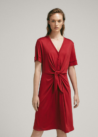 Червона кежуал сукня Massimo Dutti однотонна