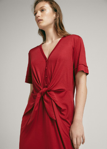 Красное кэжуал платье Massimo Dutti однотонное