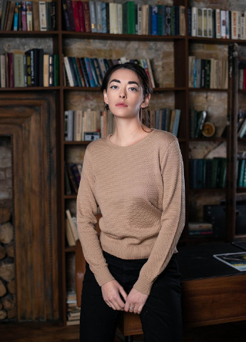 Бежевий демісезонний светр Simple Wear