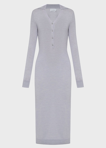 Серое кэжуал платье платье-свитер Calvin Klein меланжевое