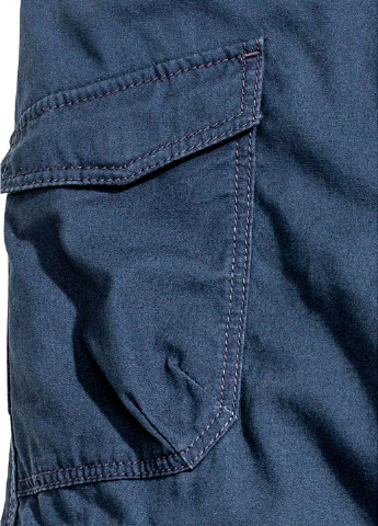 Темно-синие кэжуал демисезонные брюки прямые H&M