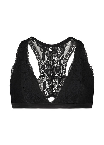 Чёрный брасьер бюстгальтер Hunkemoller без косточек кружево, полиамид