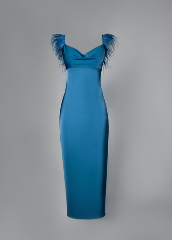 Синее вечернее платье Gepur однотонное