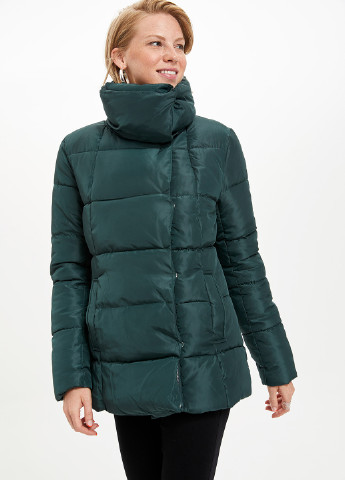 Темно-зеленая зимняя куртка DeFacto
