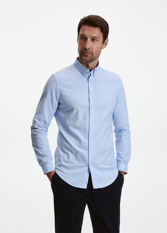 Голубой кэжуал, классическая рубашка однотонная Reserved