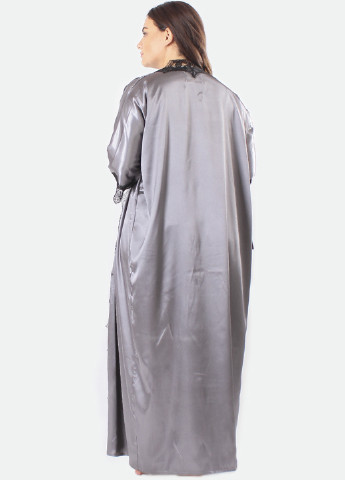 Сірий демісезонний комплект (халат, топ, шорти) Ghazel