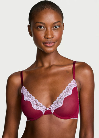 Бордовий демісезонний комплект (бюстгальтер, трусики) Victoria's Secret