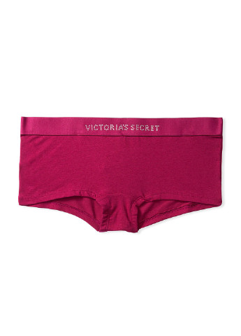 Трусы Victoria's Secret трусики-шорты логотипы бордовые повседневные хлопок
