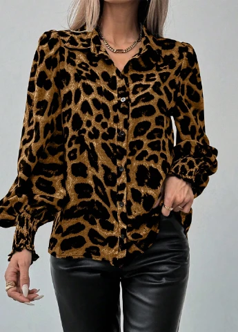 Коричневая блуза SHEIN