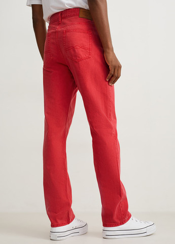 Красные демисезонные прямые джинсы C&A