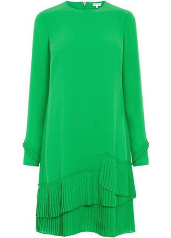 Зеленое кэжуал платье а-силуэт Warehouse однотонное