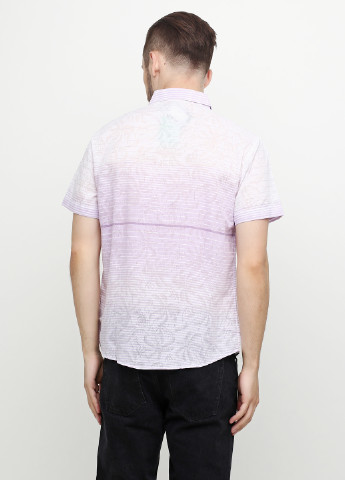 Бледно-лиловая кэжуал рубашка с рисунком Recobar с коротким рукавом