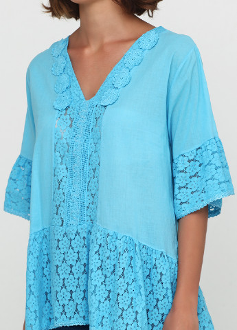 Голубая летняя блуза Fashion