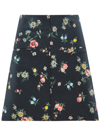 Черная кэжуал цветочной расцветки юбка Oodji мини