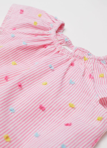 Розовая в полоску блузка H&M летняя