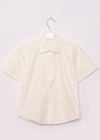 Молочная классическая рубашка однотонная Let's Shop