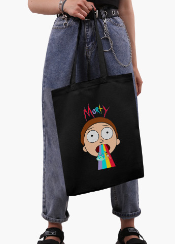 Эко сумка шоппер Рик Санчез и Морти Смит Рик и Морти (Rick and Morty) на молнии (9227-2946-BKZ) MobiPrint (236265417)