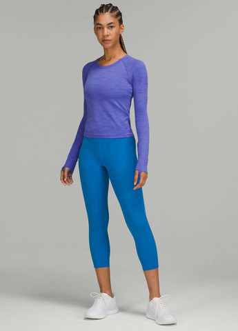 Голубые демисезонные леггинсы Lululemon Athletica