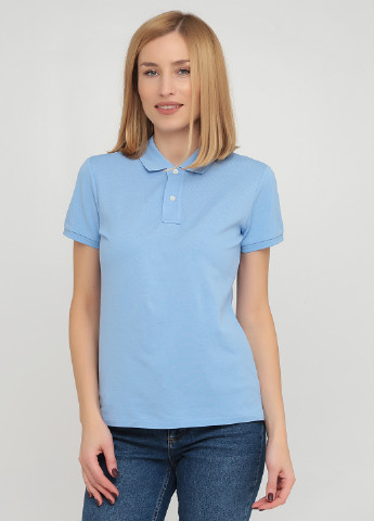 Женская голубой футболка поло Ralph Lauren однотонная