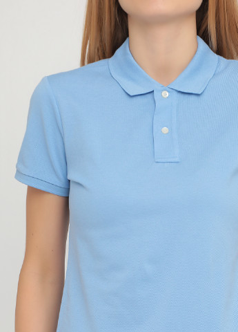 Голубой женская футболка-поло Ralph Lauren однотонная