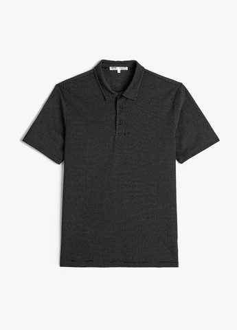 Черная футболка-поло для мужчин KOTON в полоску
